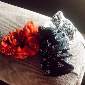 3 pack scrunchie set ( red , black , white )